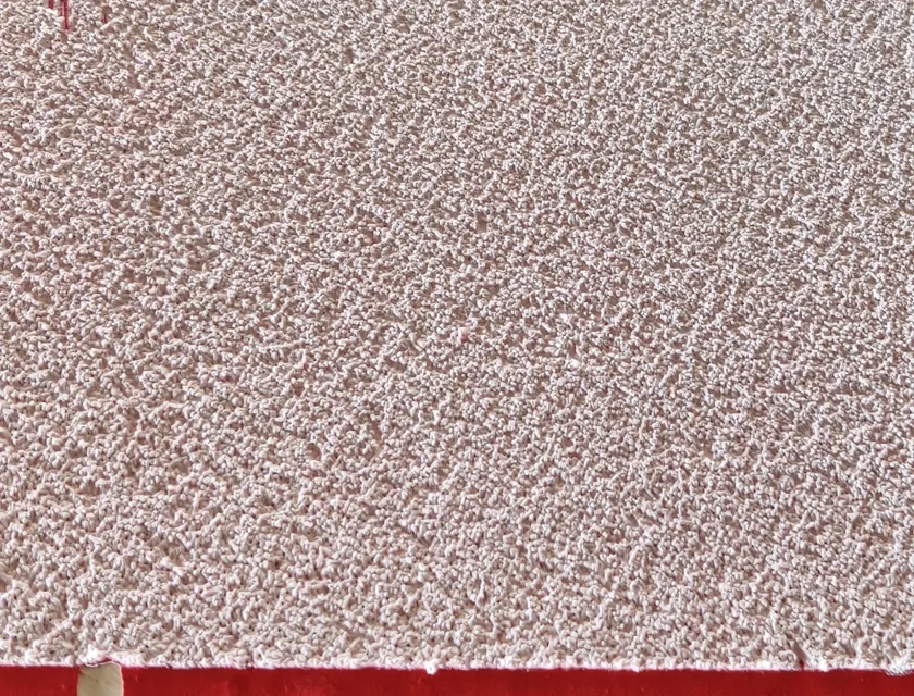 Slap brush texture — dense uniform stipple, applied and photographed at the Asra works